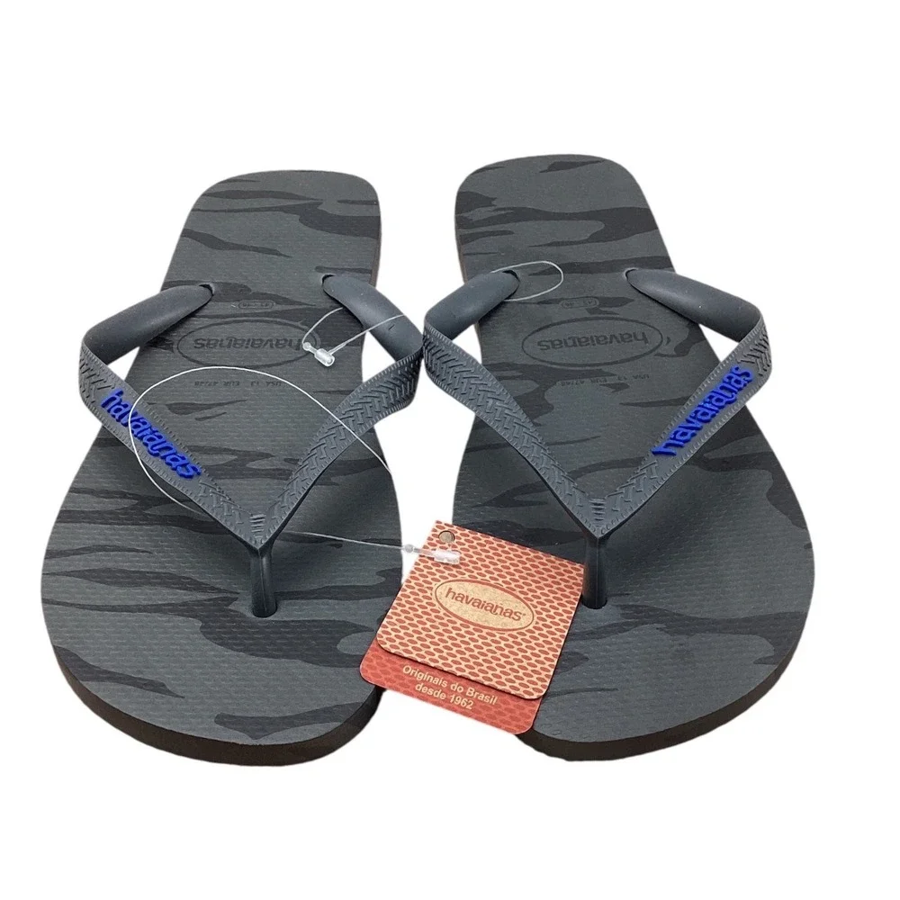 Havaianas Top Camo Mens Flip Flops Grey Camouflage Sandals USA 13 EUR 47/48